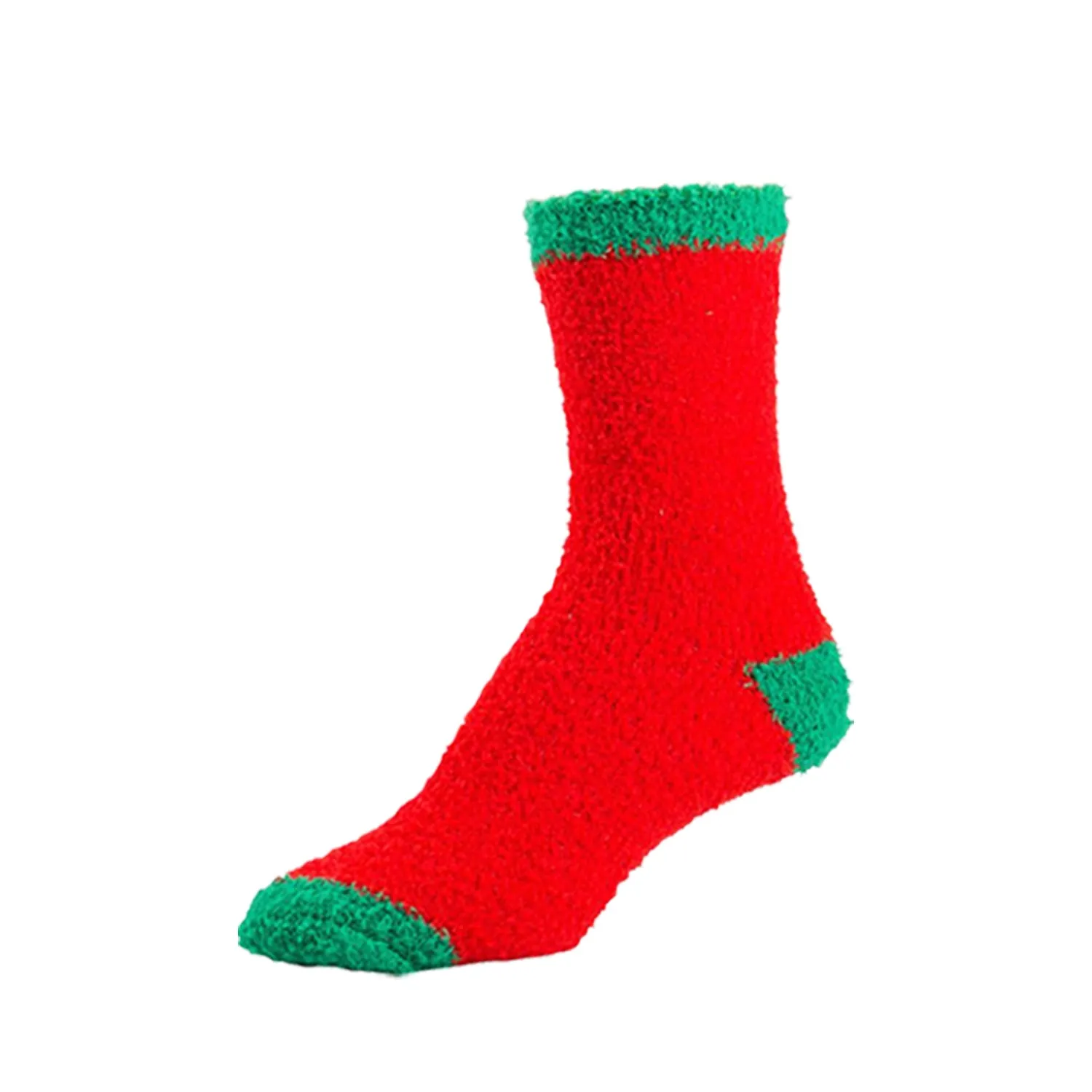 12 Pairs of Women's Christmas Fuzzy Plush Soft Slipper Socks, Fluffy Warm Winter Xmas Cozy Socks (Fits Size 6-10))
