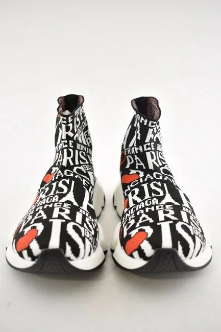 Balenciaga Speed Jacquard Paris Sock Sneakers