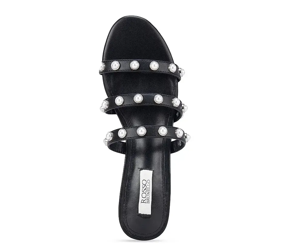 Black Studded Strappy Heels