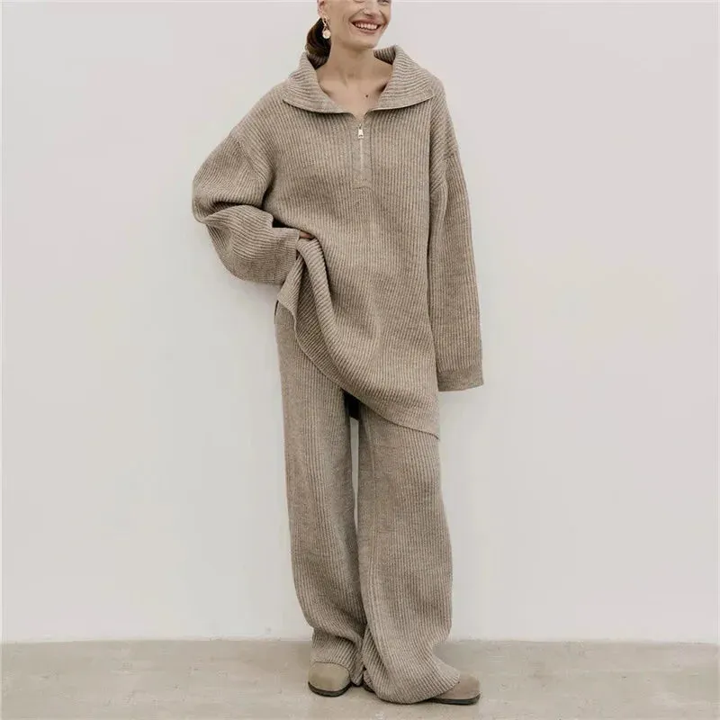 Casual Oversize Rib Knit Matching Set Outfit – Inspiring Confidence