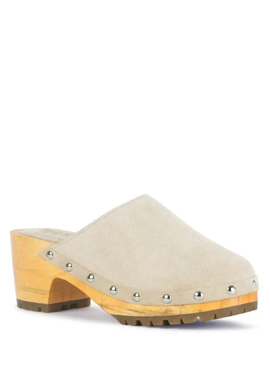 CEDRUS FINE Suede Studded Clog