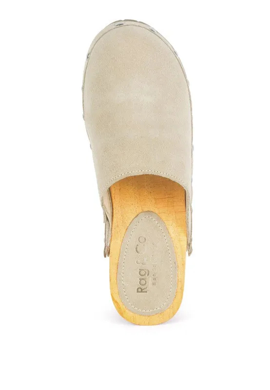 CEDRUS FINE Suede Studded Clog