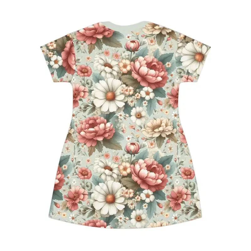 Chic t Shirt Dress with White Flowers