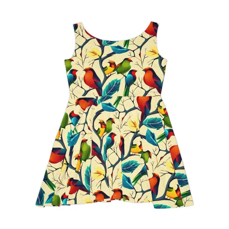 Colorful Birds Womens Skater Dress