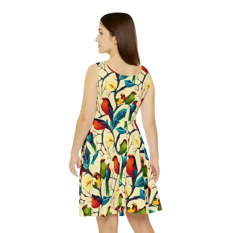 Colorful Birds Womens Skater Dress