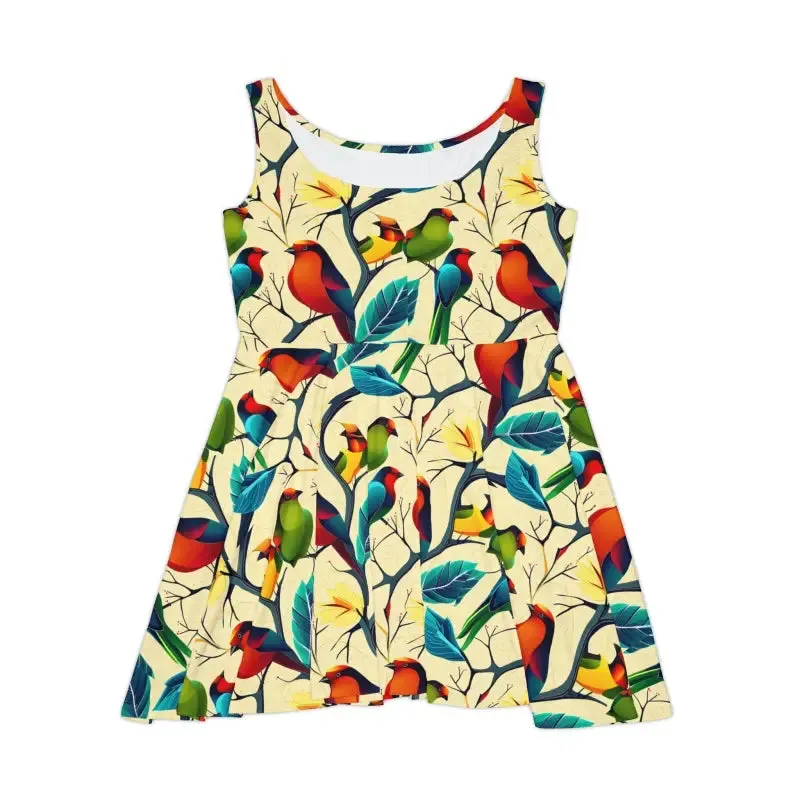 Colorful Birds Womens Skater Dress