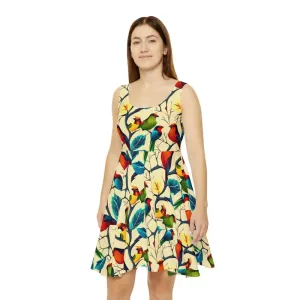 Colorful Birds Womens Skater Dress