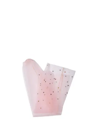 Crystal-embellished Tulle Socks - Pink