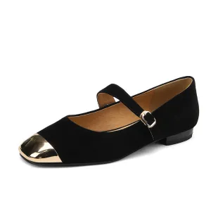 Fanny Black Suede Mary Jane Shoes