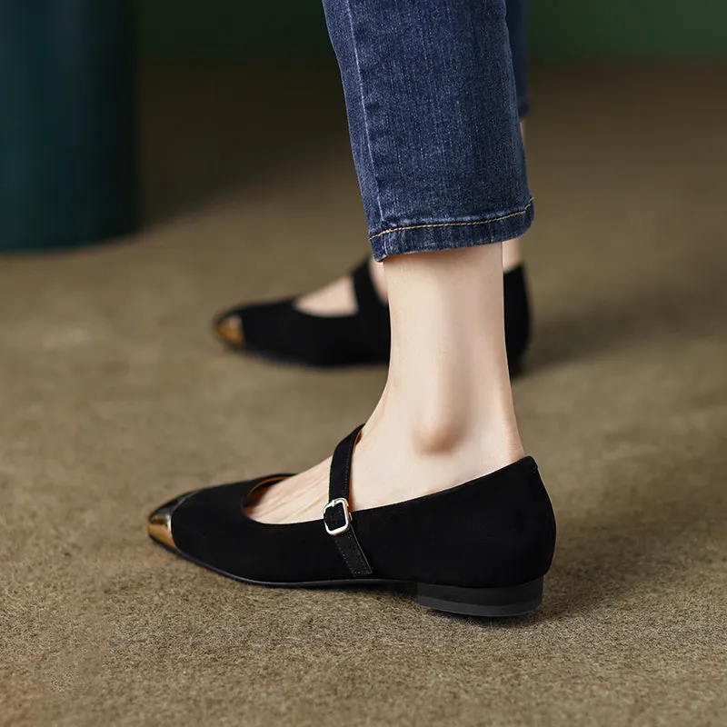 Fanny Black Suede Mary Jane Shoes