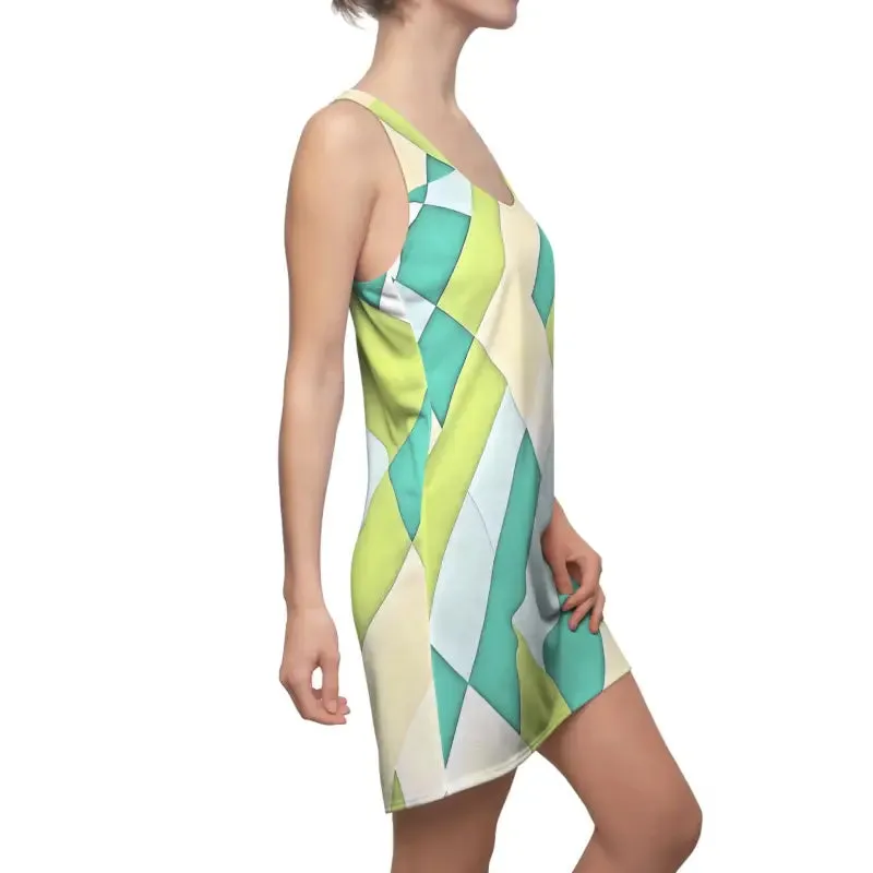 Fierce Blue Pattern Racerback Dress