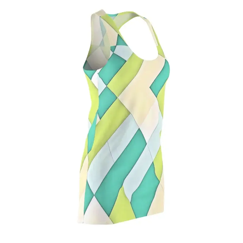 Fierce Blue Pattern Racerback Dress