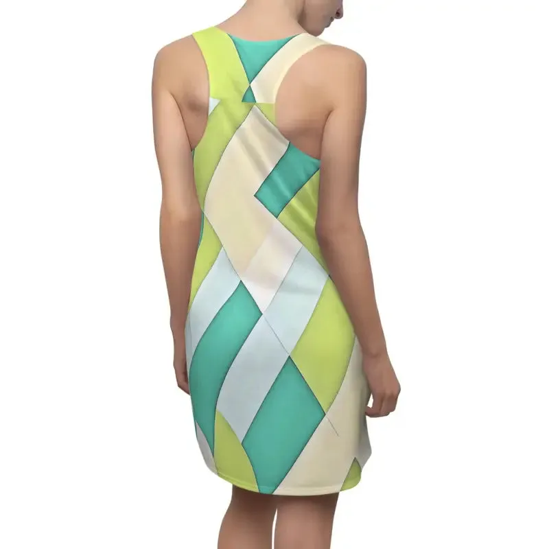 Fierce Blue Pattern Racerback Dress