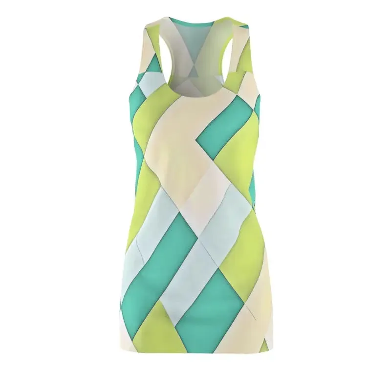 Fierce Blue Pattern Racerback Dress
