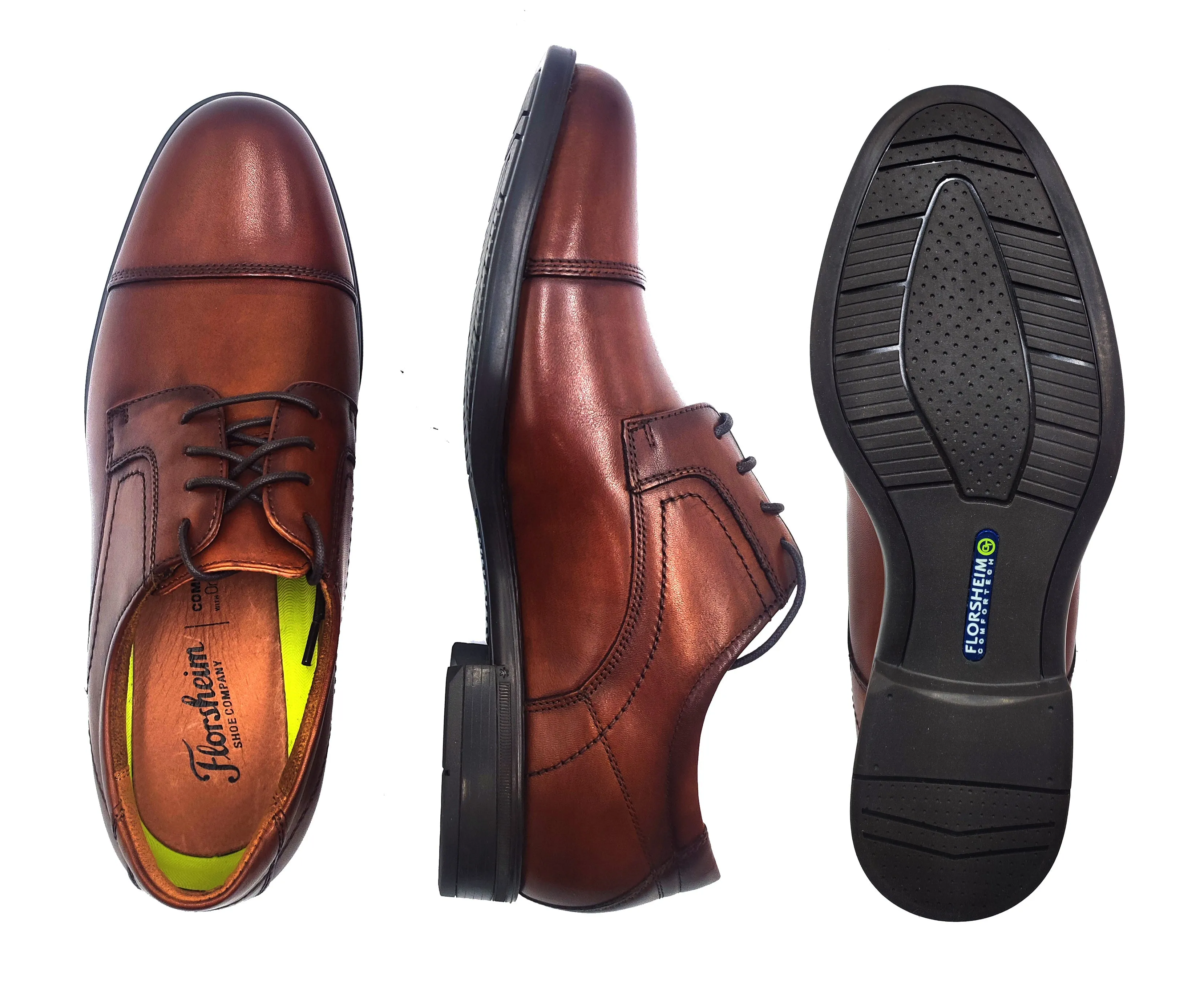 FLORSHEIM,CAP TOE-LACE UP-SHOES-MDTWNCOX12138-COGNAC