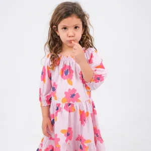 Flowery Short-Sleeved Dress