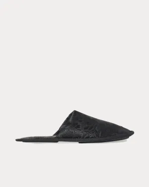 Frances Silk & Acetate Black Slippers