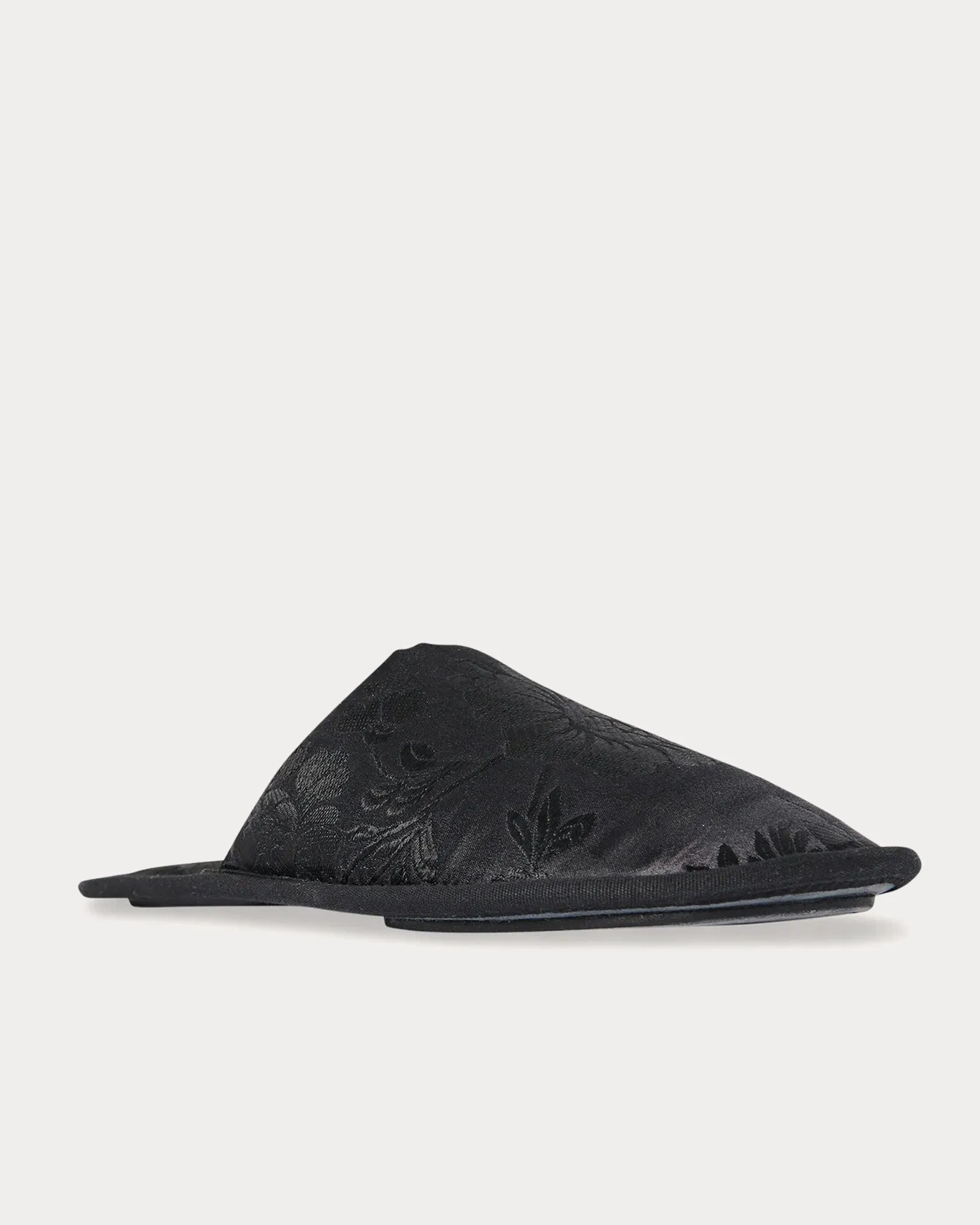 Frances Silk & Acetate Black Slippers