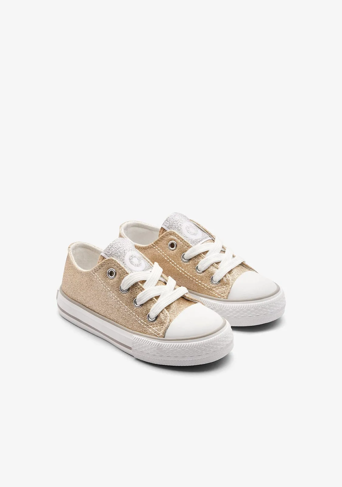 Gold Glitter Low Sneakers