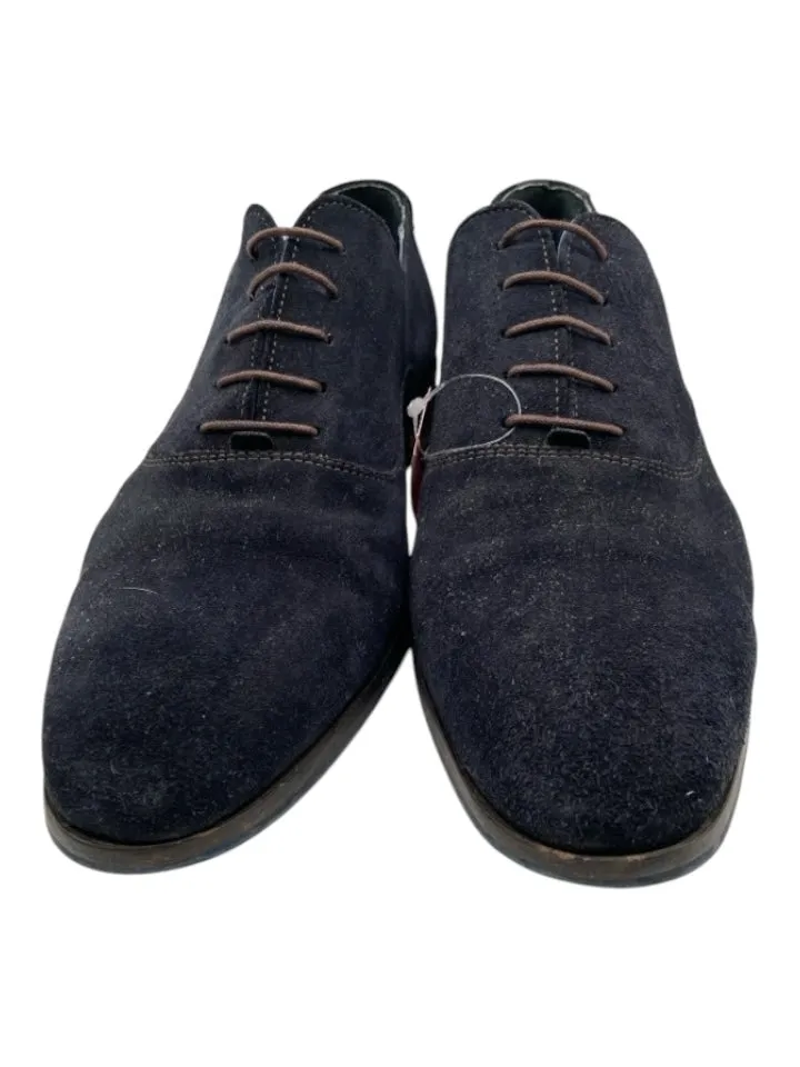 Hop's Shoe Size 45 Navy Suede Solid Dress Men's Shoes