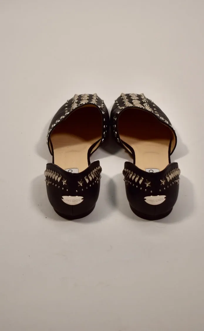 Jimmy Choo D'Orsay Studded Leather Flats (Size 39.5)