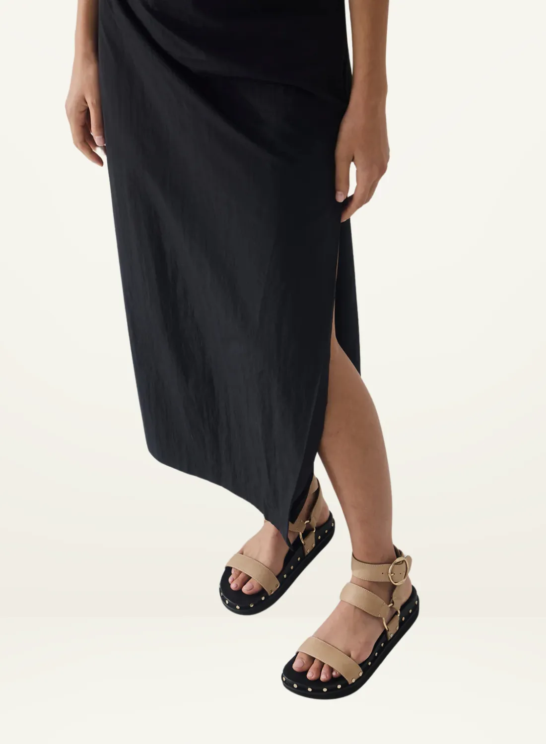 La Tribe Studded Sandal in Beige