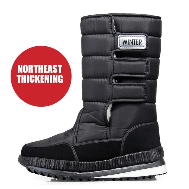 Large Size Winter Men's Boots – Warm Plush Ankle Boots, Sweat-Wicking High-Top Snow Boots, Outdoor Sneakers for Men