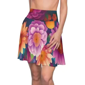 Large Vibrant Floral Skater Skirt for Women