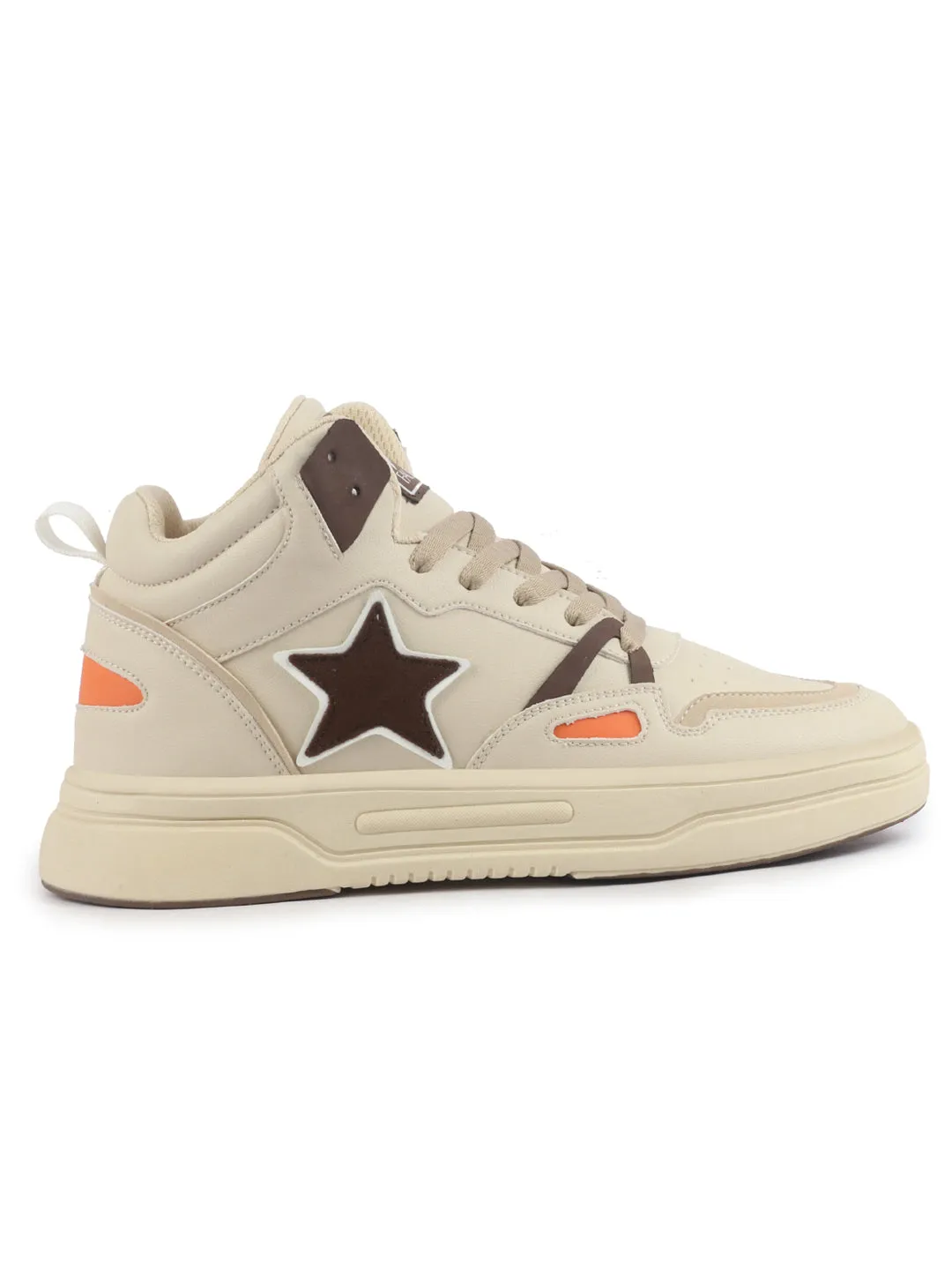 Men High Top Breathable Lace-Up Sneaker Shoes Chunky Streetwear Lightweight Casual Sneakers Memory Cushioned Insole