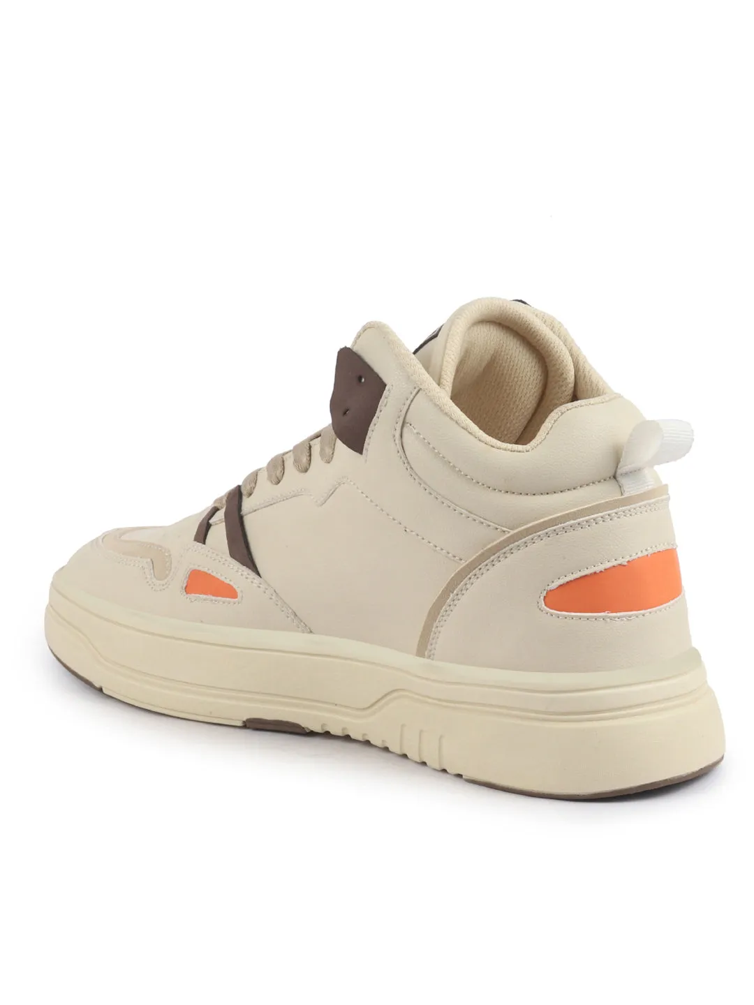 Men High Top Breathable Lace-Up Sneaker Shoes Chunky Streetwear Lightweight Casual Sneakers Memory Cushioned Insole