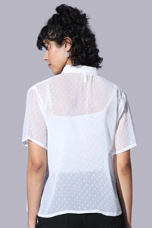Mesh Sweet Pink Button Shirt