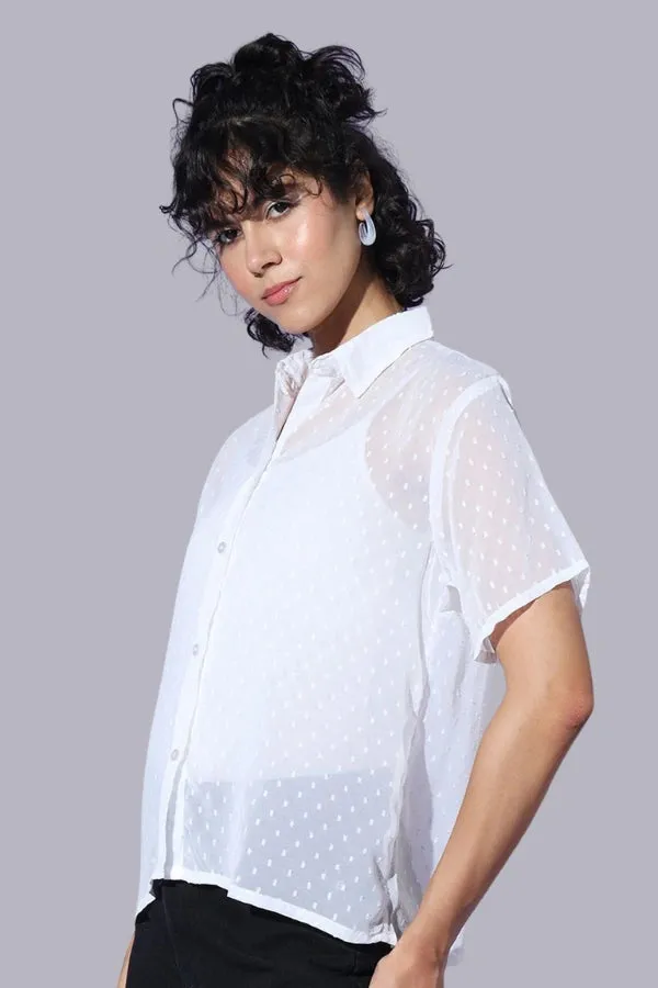 Mesh Sweet Pink Button Shirt