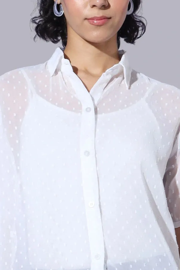 Mesh Sweet Pink Button Shirt
