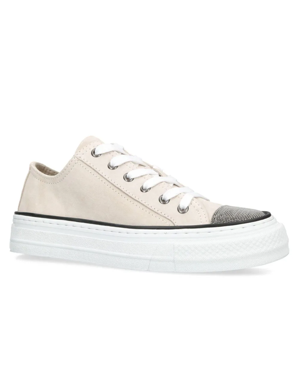 Monili Toe-Cap Sneaker in White