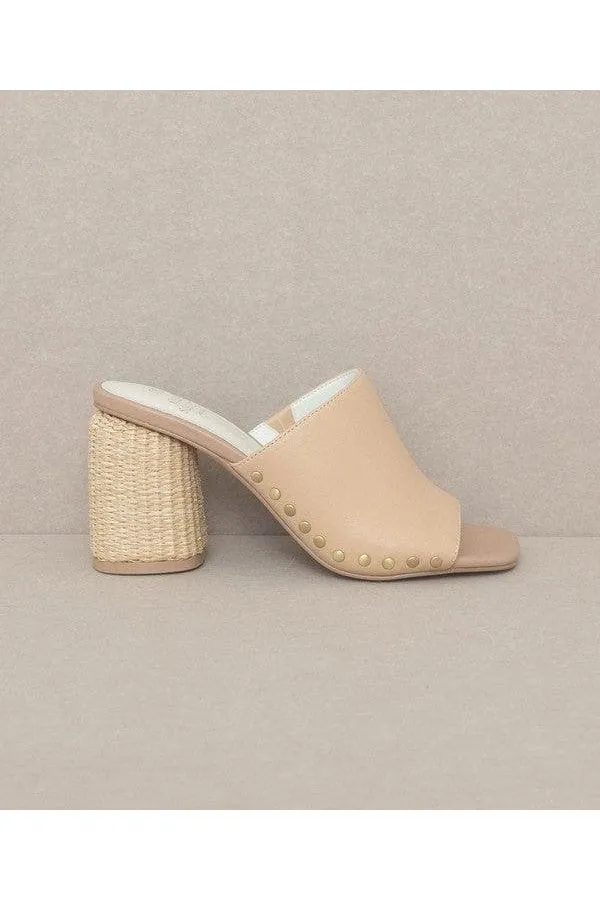 Oasis Society Serena - Studded Raffia Slide Heel