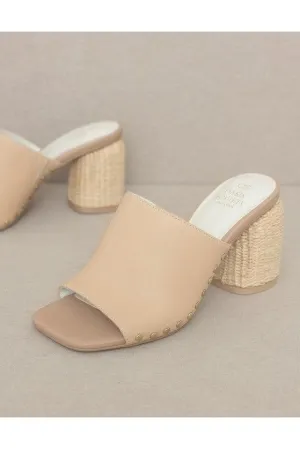 Oasis Society Serena - Studded Raffia Slide Heel