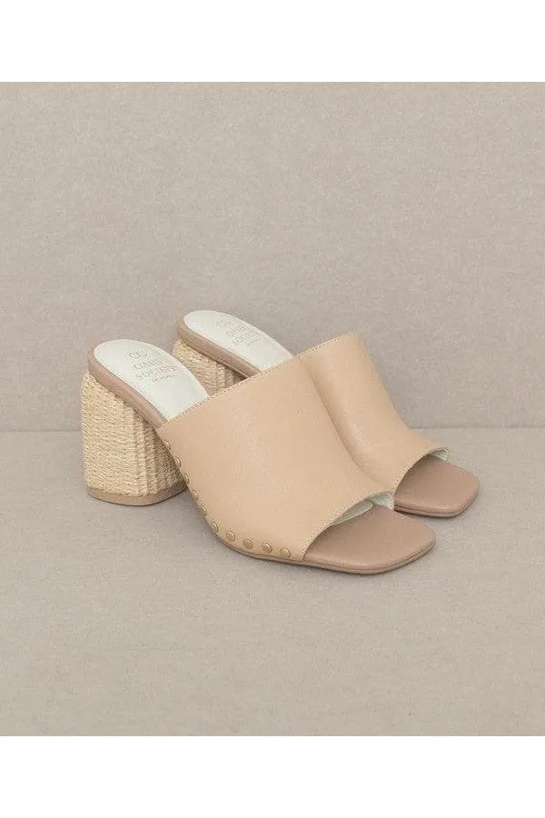 Oasis Society Serena - Studded Raffia Slide Heel