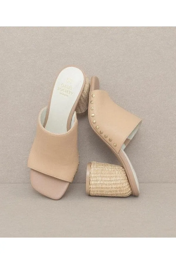 Oasis Society Serena - Studded Raffia Slide Heel