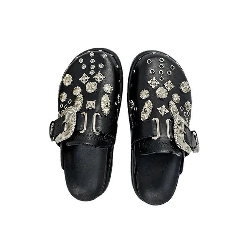 Pre Order:  Charms Studded Flat Mules
