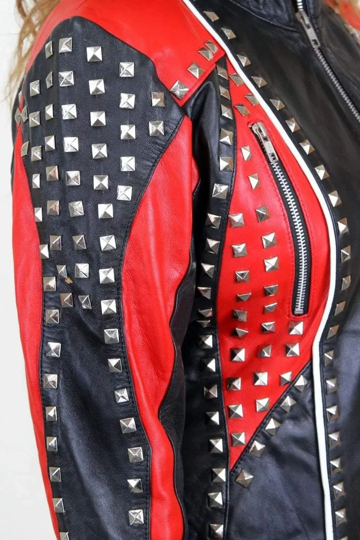 Red & Black Studded Jacket