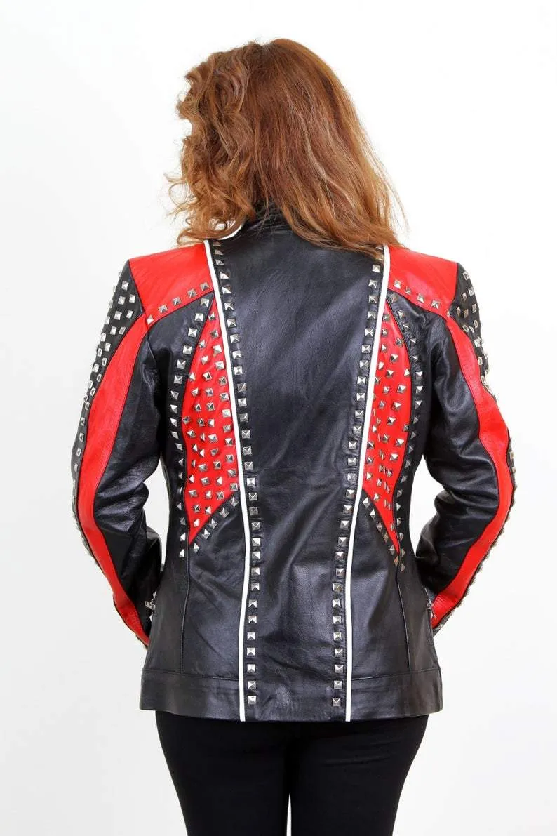 Red & Black Studded Jacket