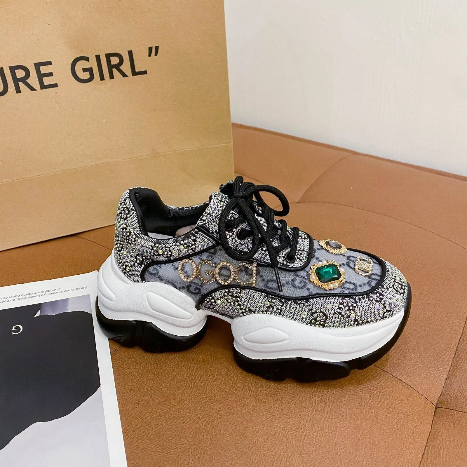 Rhinestone Breathable Sport Shoes