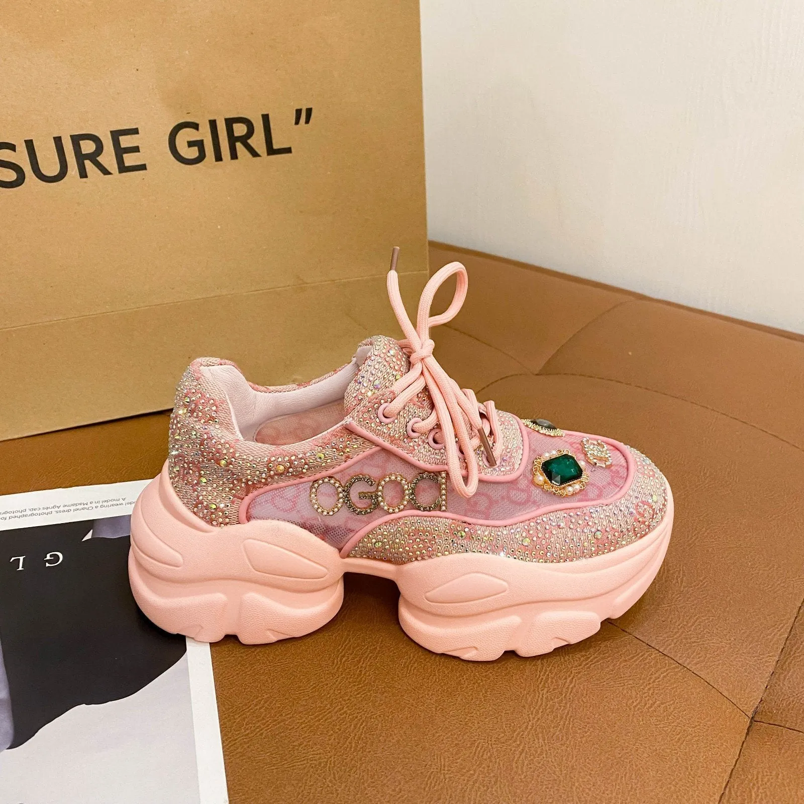 Rhinestone Breathable Sport Shoes