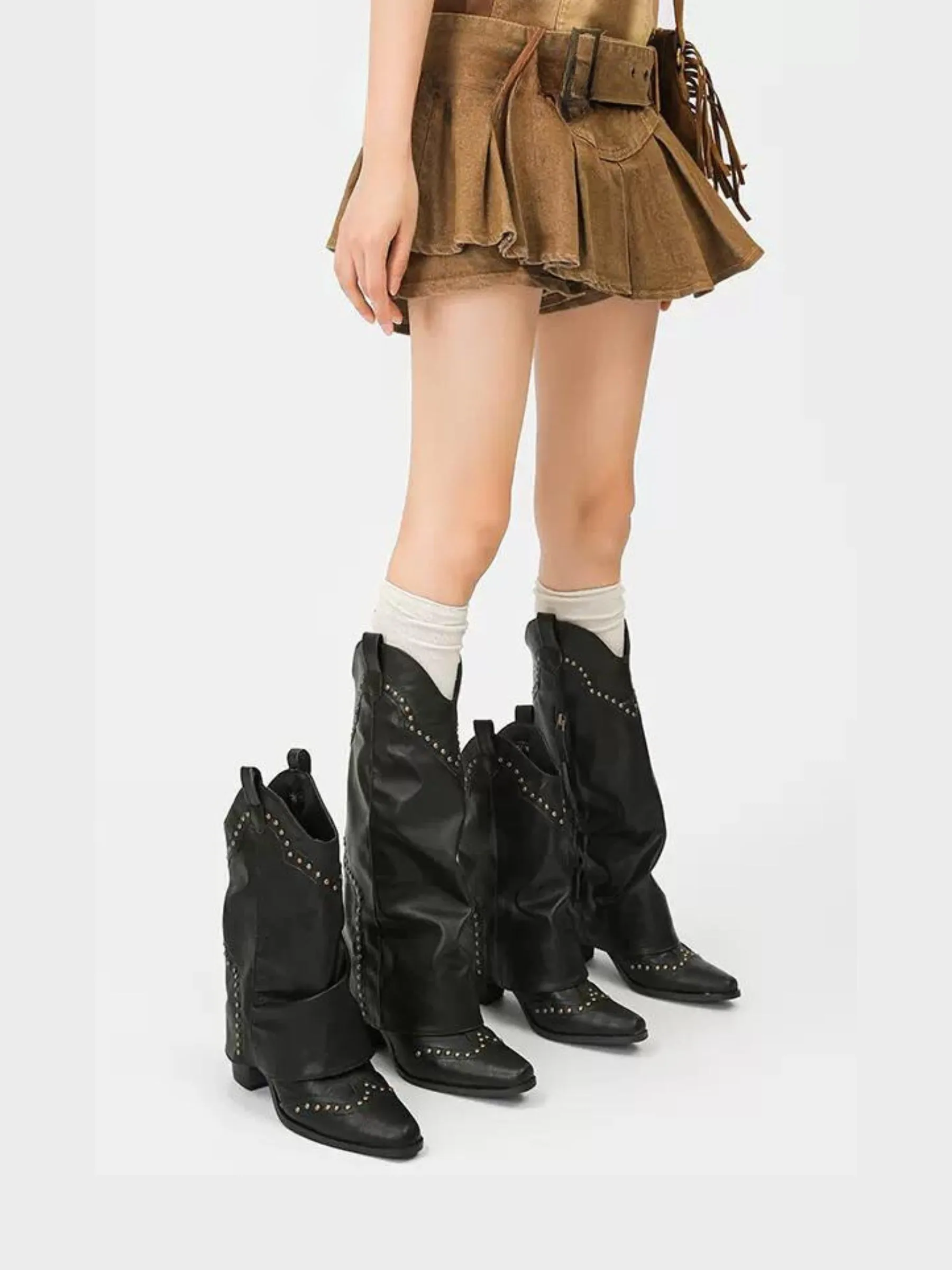 Rowan Studded Slouch Boots