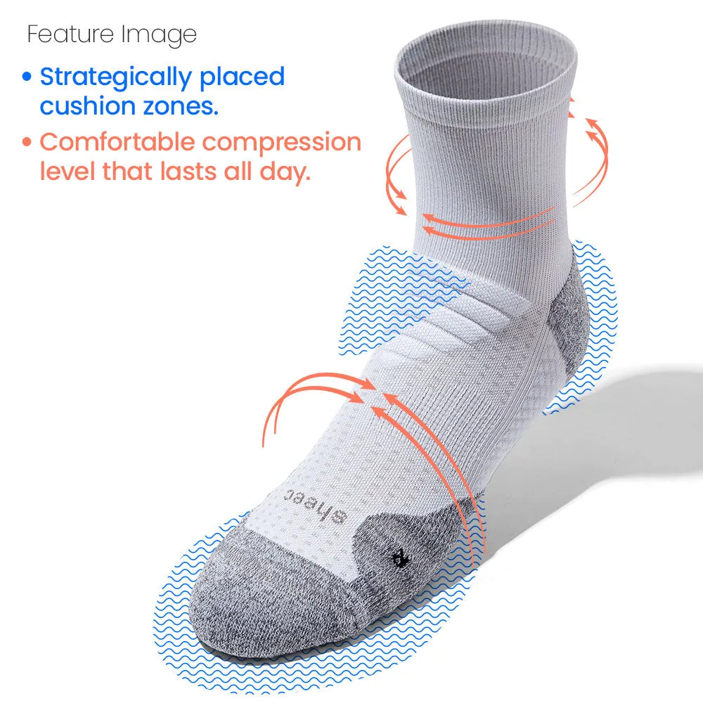 Sheec | Youth Comfits Compression Aqua-X Aerodri Quarter Crew & No Show Blister Tab Socks Bundle Pack 4 Pairs   Drawstring Bag
