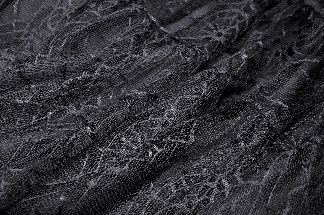 Spiderweb Lace Mini Skirt with Punk-inspired Belt Detail