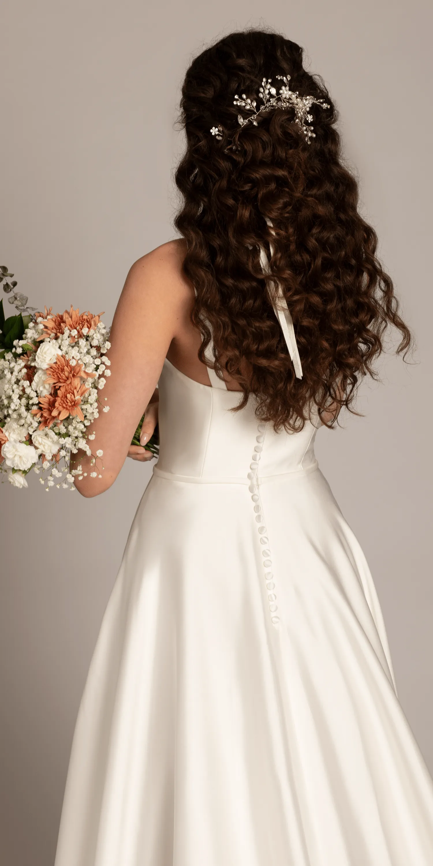 Square Neck Satin Ballgown with Pockets