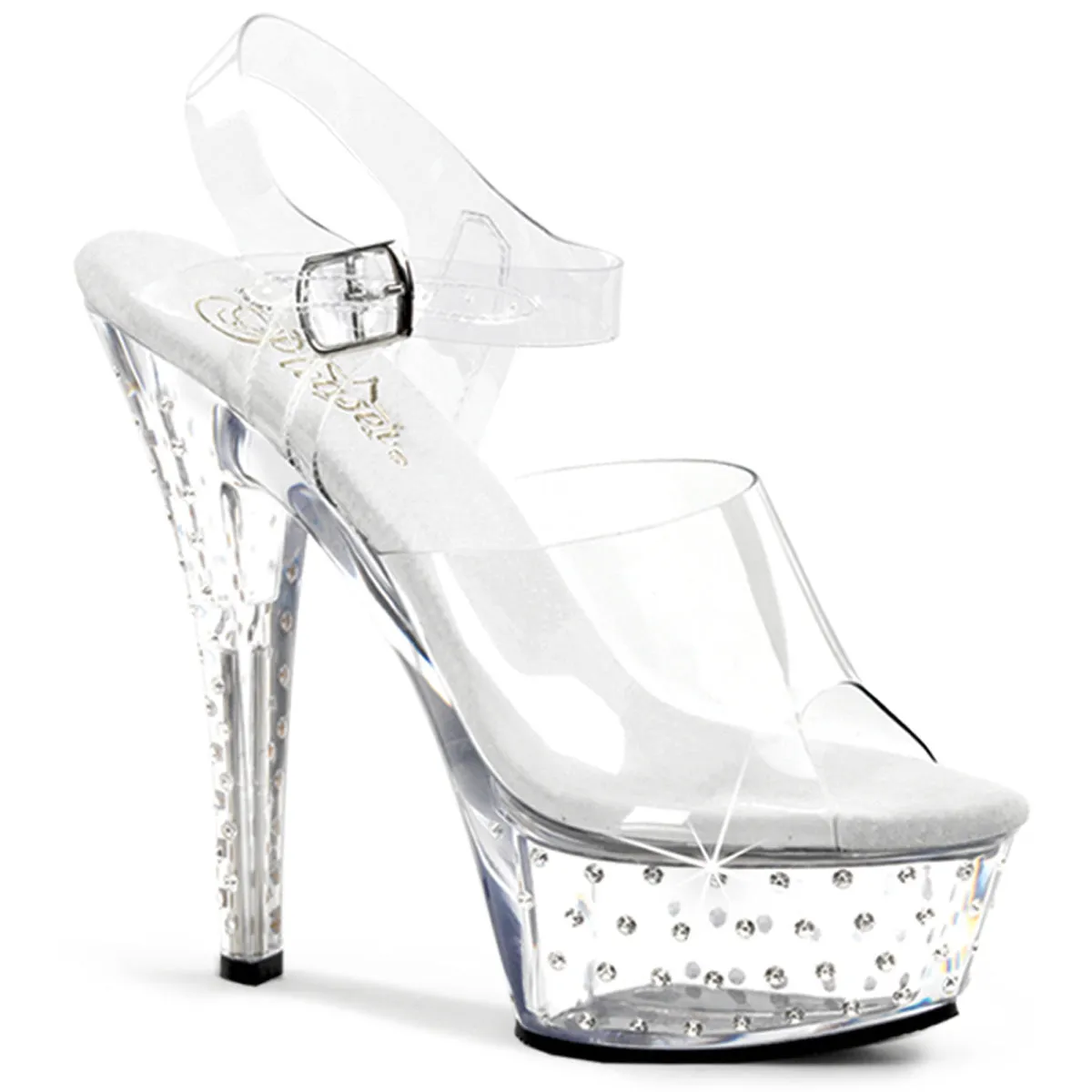 STARDUST-608 Clear 6 Inch Heel Sexy Sandal
