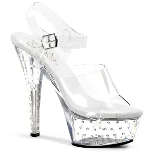 STARDUST-608 Clear 6 Inch Heel Sexy Sandal