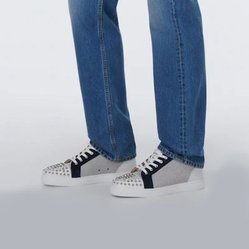 Studded Mesh Lace-Up Sneakers